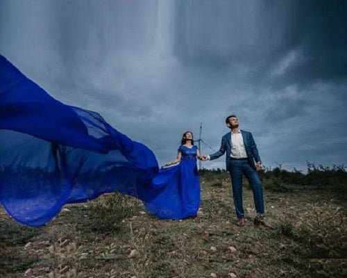 G300, Royal Blue Long Trail Maternity Shoot Baby Shower Gown Size: All, Color: All