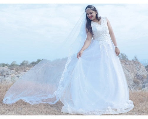 W154, White Ball Gown, Size (XS-30 to XXL-44)