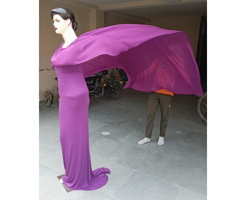 G346, Purple Maternity Shoot Baby Shower Trail Lycra Fit Gown, Size: All, Color: All