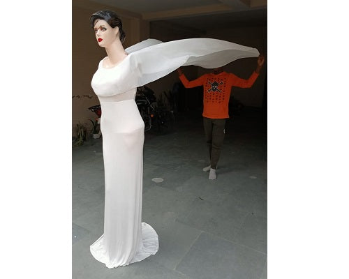 W546, White Maternity Shoot Baby Shower Trail Gown, Size: All, Color: All