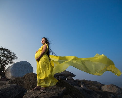 G178, Yellow Maternity Gown, Size: All, Color: All
