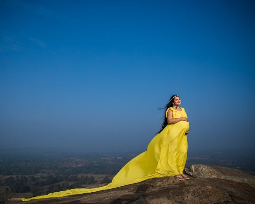 G178, Yellow Maternity Gown, Size: All, Color: All