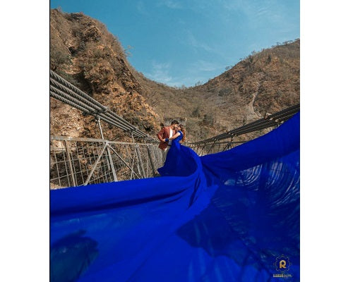 G300, Royal Blue Long Trail Prewedding Shoot Gown, Size: All, Color: All