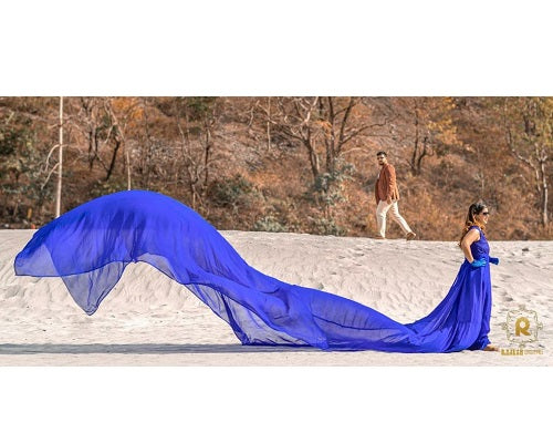 G300, Royal Blue Long Trail Prewedding Shoot Gown, Size: All, Color: All