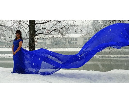 G300, Royal Blue Long Trail Prewedding Shoot Gown, Size: All, Color: All