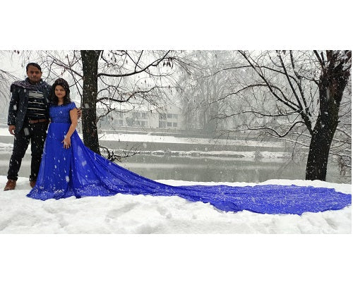 G300, Royal Blue Long Trail Prewedding Shoot Gown, Size: All, Color: All