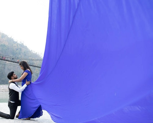 G300, Royal Blue Long Trail Prewedding Shoot Gown, Size: All, Color: All