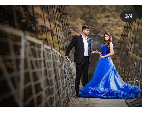 G237, Luxury Royal Blue Puffy Cloud Trail Ball Gown, Size: All, Color: All