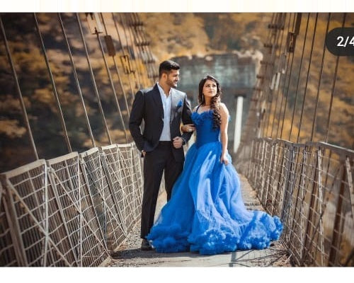 G237, Luxury Royal Blue Puffy Cloud Trail Ball Gown, Size: All, Color: All