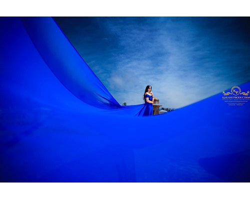 G300, Royal Blue Long Trail Prewedding Shoot Gown, Size: All, Color: All