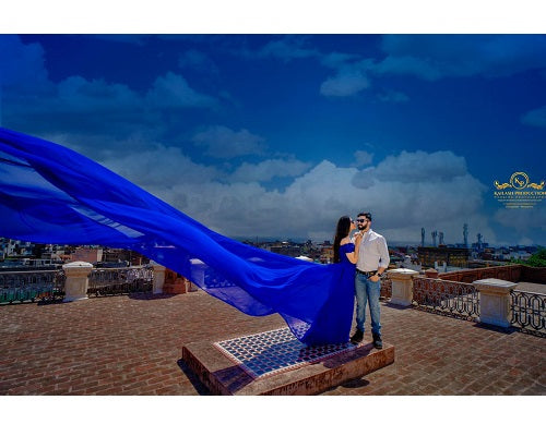 G300, Royal Blue Long Trail Prewedding Shoot Gown, Size: All, Color: All