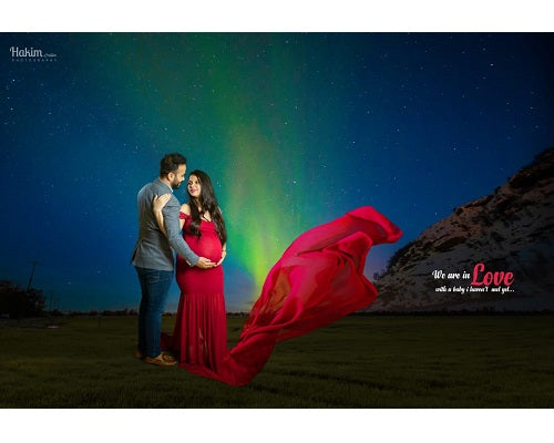 G215,Red Maternity Shoot Trail Baby Shower Gown, Size: All, Color: All