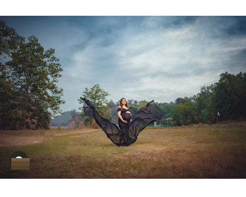 G220,Black Maternity Shoot Trail Baby Shower Gown, Size: All, Color: All