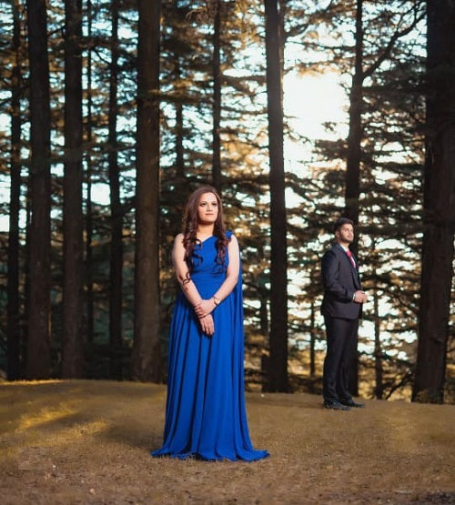 G275, Blue One Shoulder Prewedding Flair Gown, Size: All, Color: All