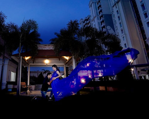 G300, Royal Blue Long Trail Maternity Shoot Baby Shower Gown, Size: All, Color: All