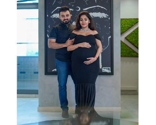 G220,Black Maternity Shoot Trail Baby Shower Gown, Size: All, Color: All