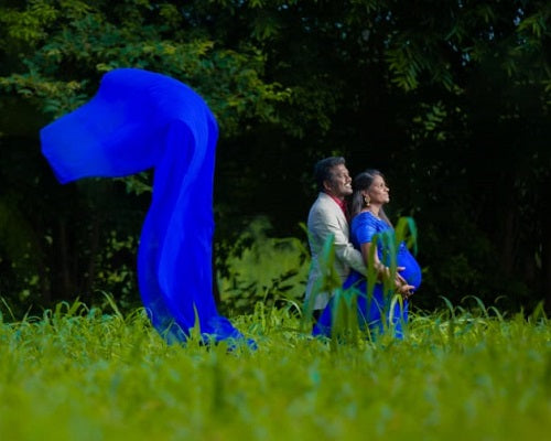 G300, Royal Blue Long Trail Maternity Shoot Baby Shower Gown Size: All, Color: All