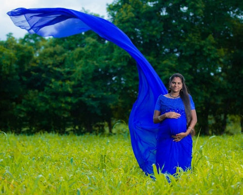 G300, Royal Blue Long Trail Maternity Shoot Baby Shower Gown Size: All, Color: All