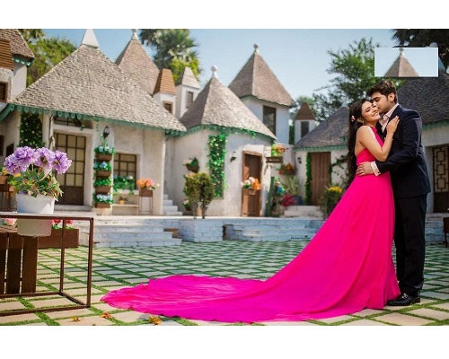 G251, Hot Pink Pre-Wedding Shoot Trail Gown, Size: All, Color: All