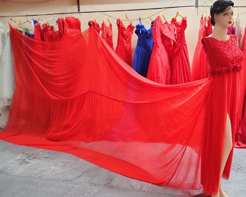 G601, Red Long Slit Cut Maternity Shoot Trail Gown, Size: All, Color: All