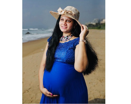 G300, Royal Blue Long Trail Maternity Shoot Baby Shower Gown Size: All, Color: All