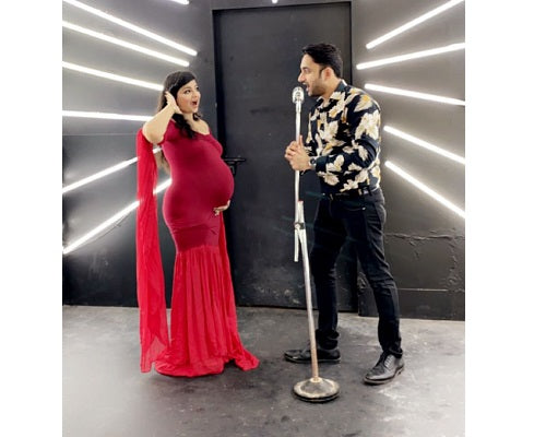 G181, Wine Long Sleeves Trail Gown, Size: All, Color: All