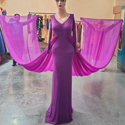 G31, Purple maternity long Trail Lycra Fit Gown, Size: All, Color: All