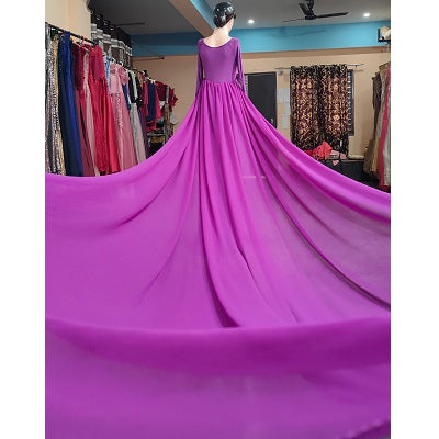 G31, Purple maternity long Trail Lycra Fit Gown, Size: All, Color: All