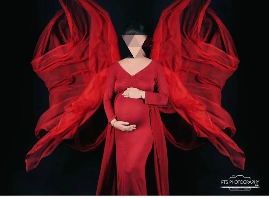 G44 ,Wine Maternity shoot Baby Shower Lycra Body Fit Gown, Size: All, Color: All