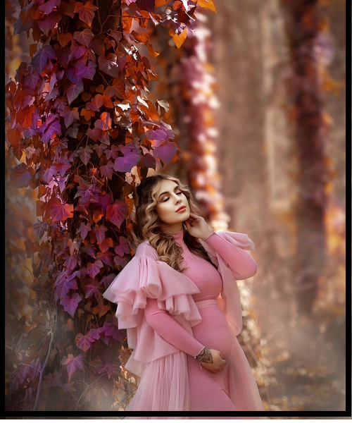 G2028, Pink Ruffled Trail Gown Size: All, Color: All