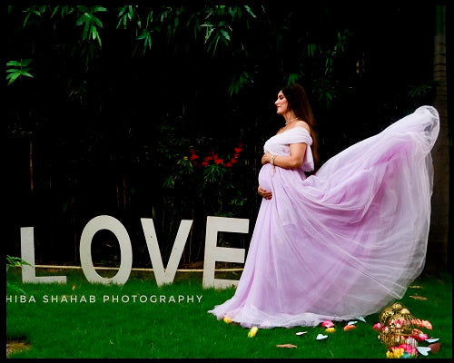 G522, Lavender Maternity Shoot Gown, Size: All, Color: All