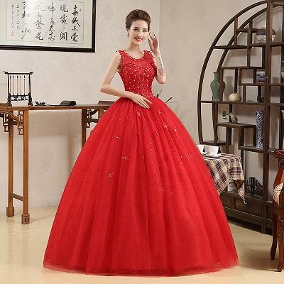 G143, Red Ball Gown, Size (XS-30 to XL-40)