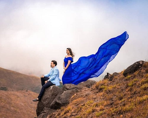 G300, Royal Blue Long Trail Maternity Shoot Baby Shower Gown, Size: All, Color: All