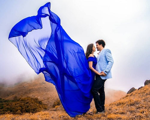 G300, Royal Blue Long Trail Maternity Shoot Baby Shower Gown, Size: All, Color: All