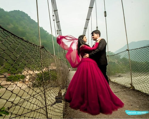 G135, Wine Semi OS Prewedding Shoot ball Gown Size: All, Color: All