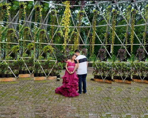 G148, Wine Puffy Maternity Shoot Baby Shower Trail Gown Size: All, Color: All