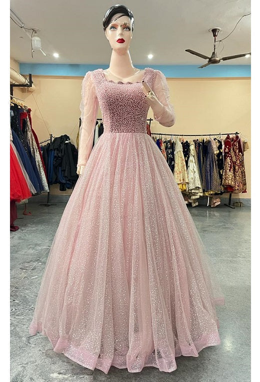 G449, Pink Luxury Ball Gown, Size (XS-30 to L-38)