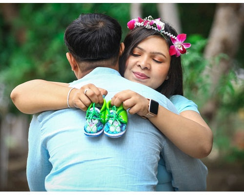 G243,Light Blue Maternity Shoot Baby Shower Trail Lycra Body Fit Gown, Size: All,Color: All