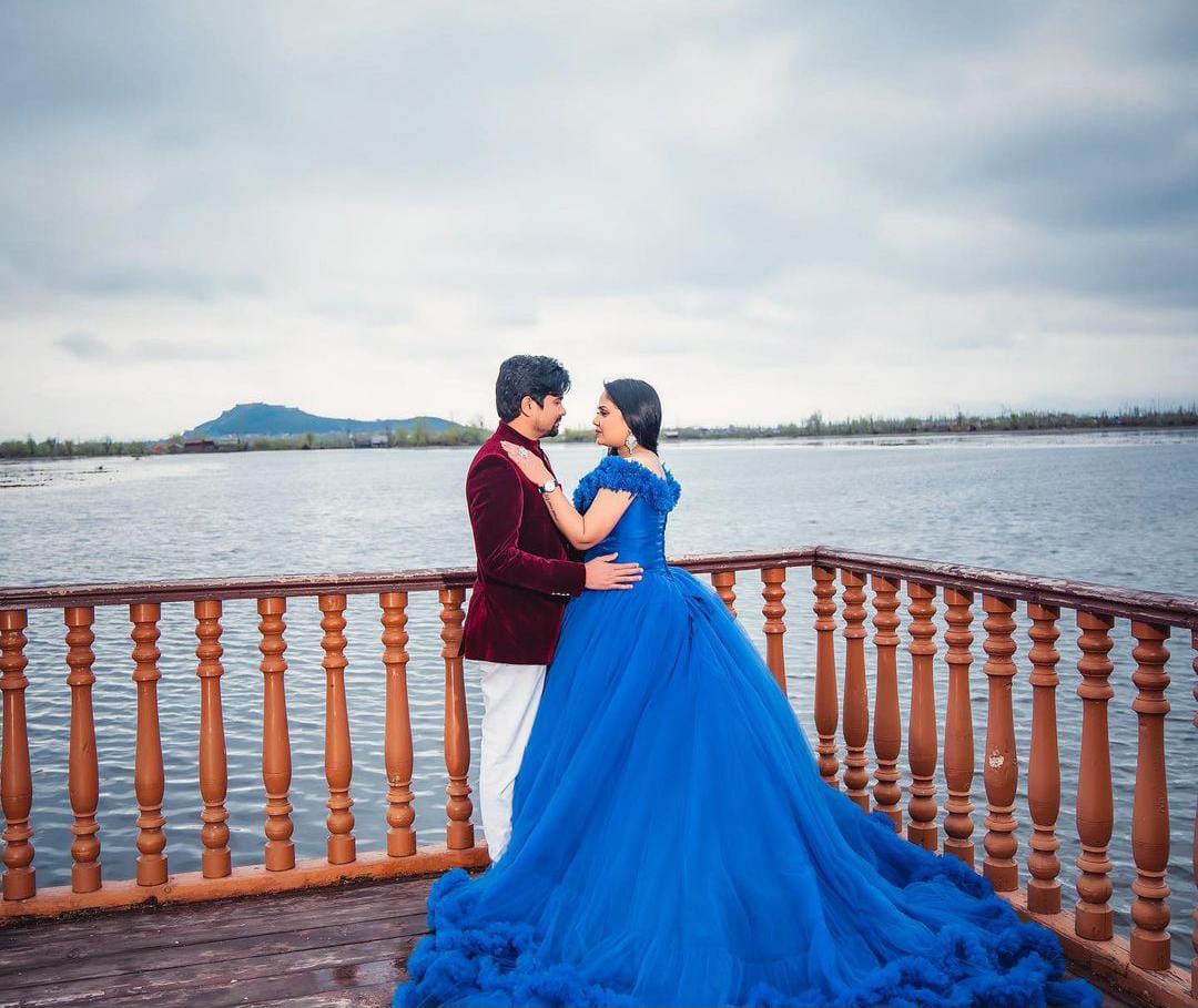 G237, Luxury Royal Blue Puffy Cloud Trail Ball Gown, Size: All, Color: All