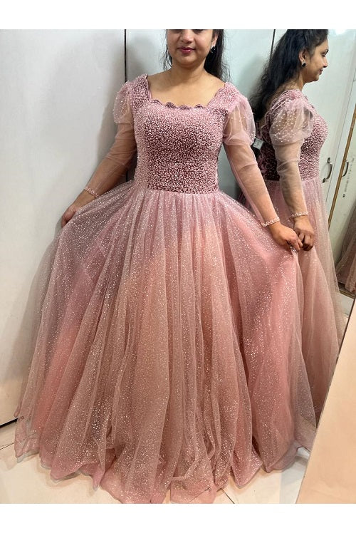 G449, Pink Luxury Ball Gown, Size (XS-30 to L-38)
