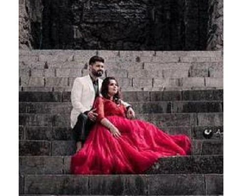 G135, Wine Semi OS Prewedding Shoot ball Gown Size: All, Color: All