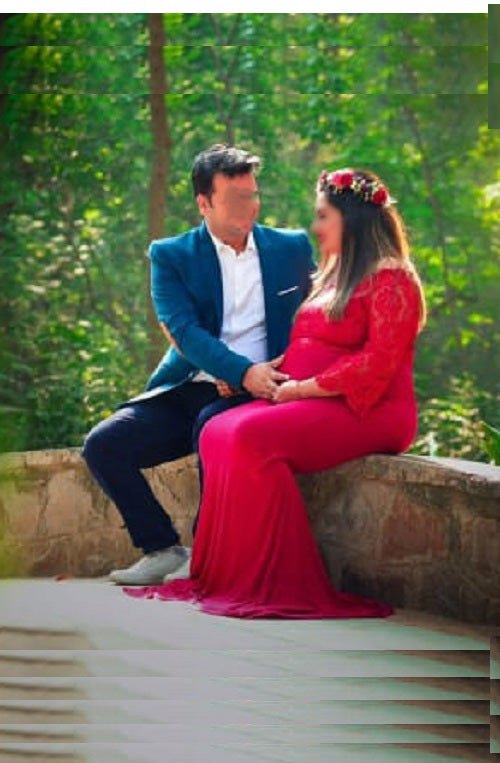 G208, Wine Os Full Sleeves Maternity Shoot Trail Baby Shower Lycra Body Fit Gown, Size: All, Color: All