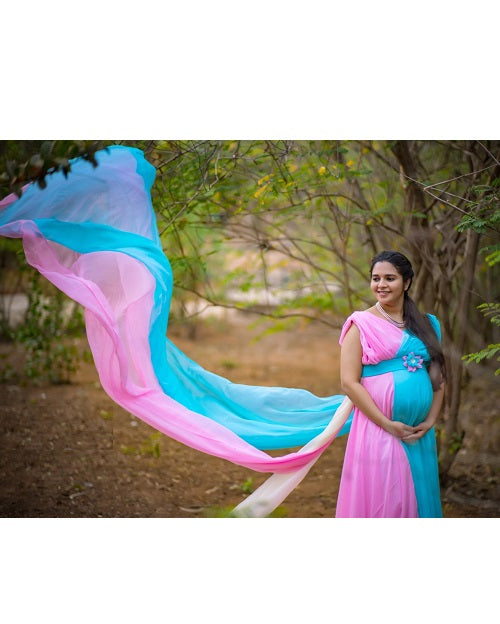 G349, Multi Colour Maternity Shoot Trail Gown, Size: All, Color: All