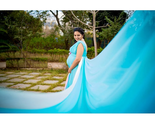 G349, Multi Colour Maternity Shoot Trail Gown, Size: All, Color: All