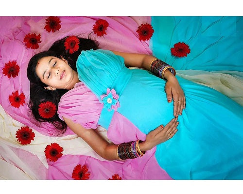 G349, Multi Colour Maternity Shoot Trail Gown, Size: All, Color: All