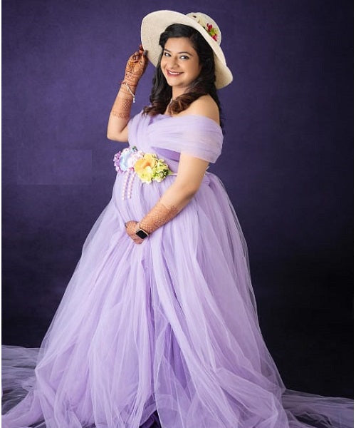 G522, Lavender Maternity Shoot Gown, Size: All, Color: All