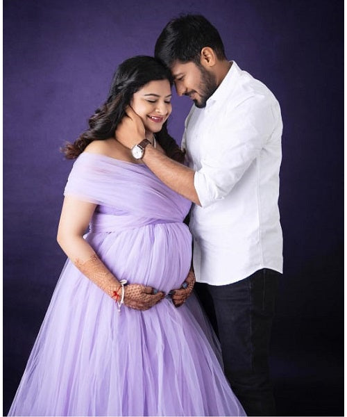 G522, Lavender Maternity Shoot Gown, Size: All, Color: All
