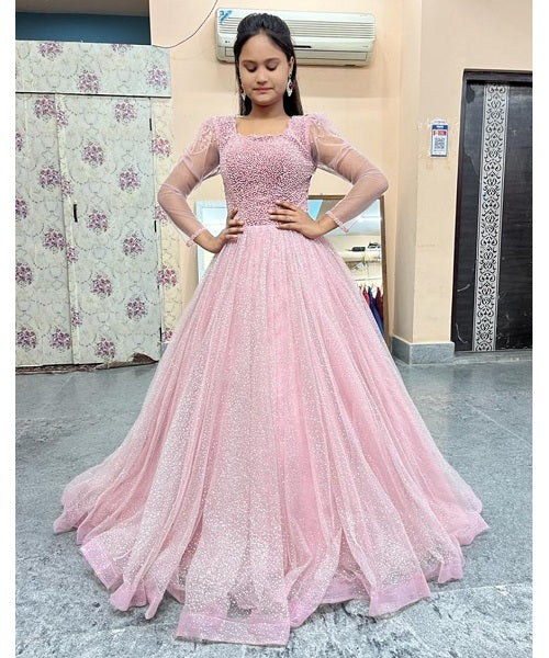 G449, Pink Luxury Ball Gown, Size (XS-30 to L-38)