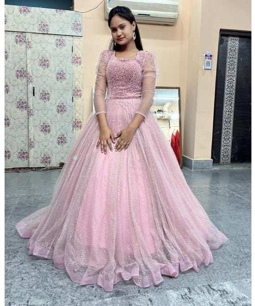 G449, Pink Luxury Ball Gown, Size (XS-30 to L-38)