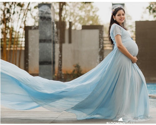 G27, Blueish Gray Maternity Shoot Gown, Size: All, Color: All